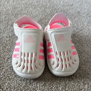 Adidas Kids White and Pink Shoes